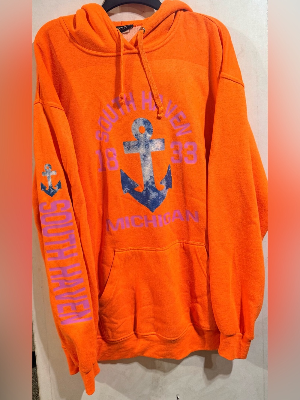 South Haven Michigan Anchor Hoodie - Orange